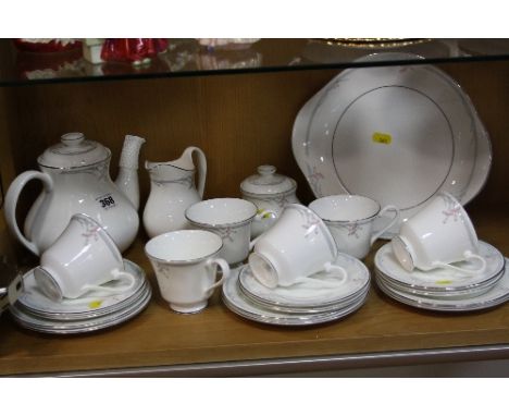 ROYAL DOULTON 'CARNATION' TEASET, H5084, comprising teapot, cake plate, milk jug, covered sugar bowl, six cups, six saucers a