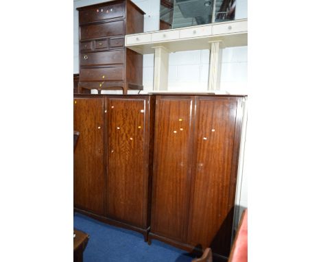 TWO STAG MINSTRAL WARDROBES, a chest of nine drawers and a bedside cabinet (sd) (4)