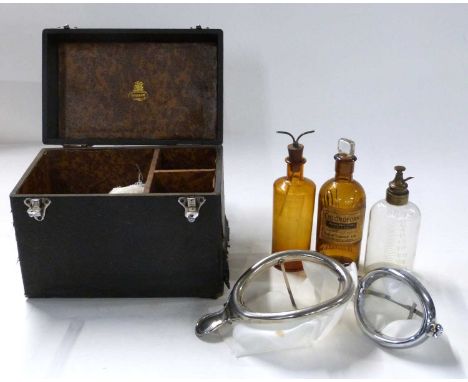 A collection of early 20th century anaesthetic equipment in boxwood case manufactured by Arnold &amp; Sons, Wigmore St compri