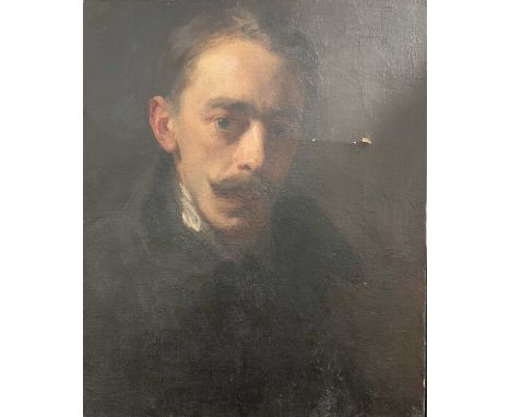 Attributed to John Frederick Pettinger (British,1877-1939), Bust portrait of a gentleman, oil on canvas, 36x43cm, unframed.