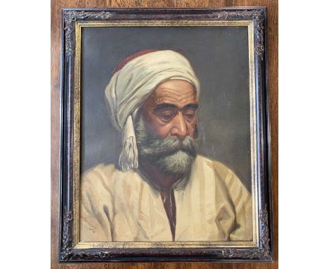 William Henry Longmaid (British,1835-1919), Middle Eastern man bust portrait, oil on canvas, signed and dated '83, 39x50cm, f