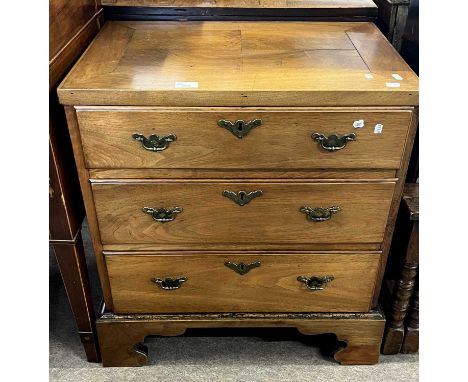 Georgian style mahogany three drawer chest on bracket feet - 63cm wide