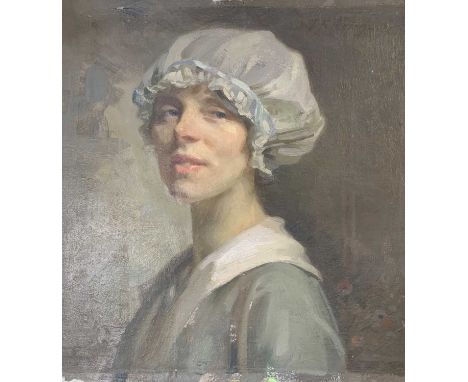 John Frederick Pettinger (1877-1939), Bust portrait of a side glancing lady, oil on canvas, signed and dated 1917,39x42cm, un