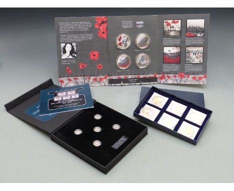 Three First World War related coin collections to include King George V threepence set for each year of The Great War, a set 