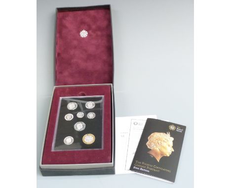 The Royal Mint 2015 UK silver proof Fourth Circulating Coinage portrait coin set in deluxe case with certificates&nbsp;