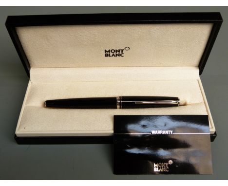 Montblanc Generation ballpoint pen with black resin barrel and cap, chrome fittings and star cap, 14cm long, in original box 