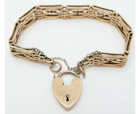 A 9ct rose gold gate bracelet, 16.9g&nbsp;