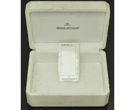 Jaeger LeCoultre wristwatch box 17x13x7cm together with an international guarantee for a wristwatch ref. 165.7.3.&nbsp;