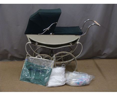 Vintage silver cross or similar pram and accessories