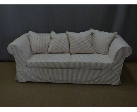 Striped upholstered sofa 206cm wide&nbsp;