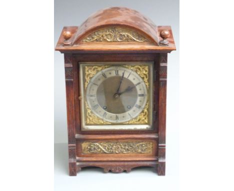 Winterhalder Hofmeier and Schwarzenbach early 20thC mantel/ bracket clock with maker's trademark stamped to the two train mov