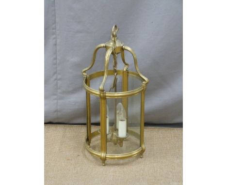 Brass entrance hall or similar light fitting, height 65cm