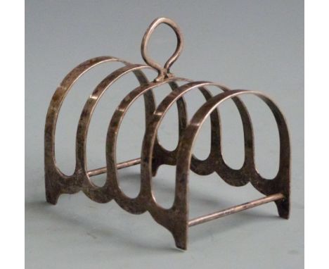 George VI hallmarked silver five bar toast rack, Birmingham 1944 maker&nbsp;Charles S Green &amp; Co Ltd, length 8cm weight 4