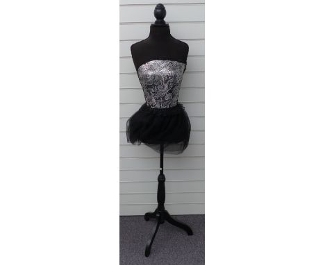 An adjustable tailor's female dummy or mannequin on stand, 152cm tall