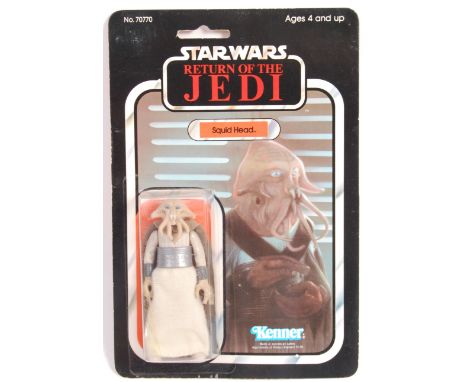 An original vintage Kenner made Star Wars carded action figure ' Squid Head '. 77 back ' Made In Mexico ' Return Of The Jedi 