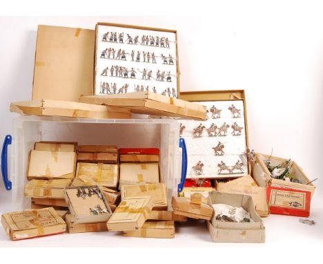 A large and extensive collection of vintage Mid 20th Century Dutch Napoleonic semi flat wargaming tabletop soldiers lead figu