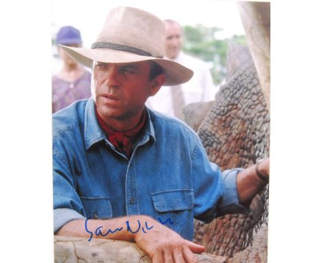 Sam Neill - Irish born Actor - autographed 8x10" colour photograph of him as Alan Grant in Jurassic Park. Neatly signed by th
