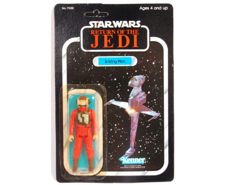 A rare ex-shop stock condition vintage Kenner made Star Wars MOC carded action figure ' B-Wing Pilot '. Mint+ condition. Orig