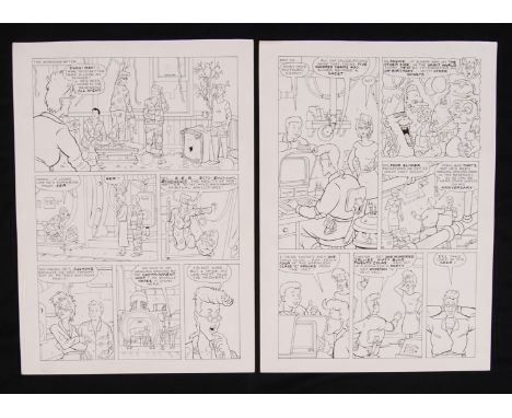 The Phil Elliott ' The Real Ghostbusters ' Artwork Collection - x2 original panels of story artwork from Marvel UK's ' The Re