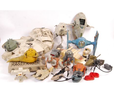 A collection of assorted vintage Kenner / Palitoy made Star Wars vehicles to include; Millennium Falcon, Snow speeder (both g