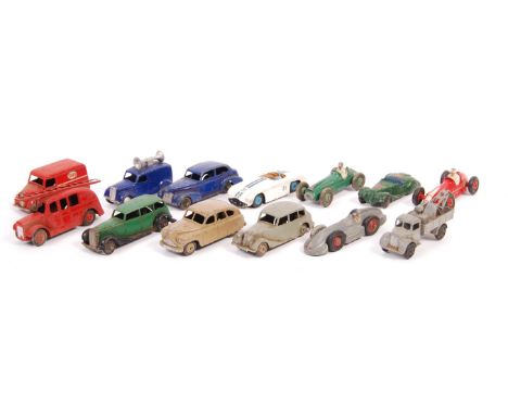 A good collection of 13x assorted vintage Dinky Toys diecast model cars and other vehicles. To include; ESSO Trojan Van, Fraz