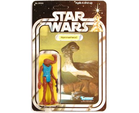 A rare ex-shop stock condition original vintage Kenner made Star Wars MOC carded action figure ' Hammerhead '. Incredible ori