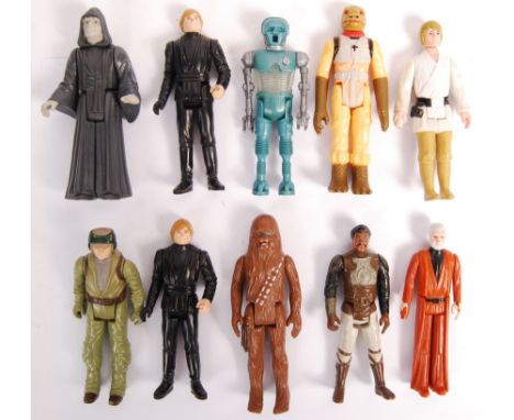 A collection of 10x variation ' No COO ' Kenner / Palitoy Star Wars action figures. All loose, and without weapons, but all w