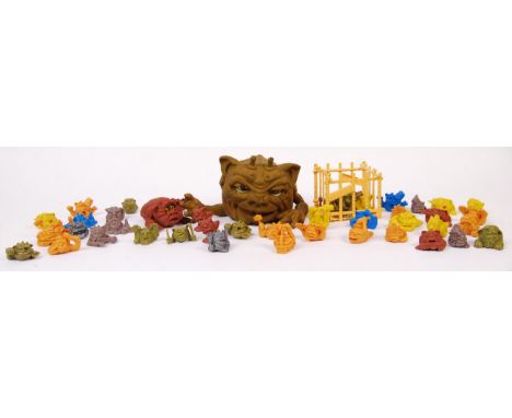 A collection of assorted 1980's Mattel made ' Boglins ' action figures / toys. To include; a larger rubber ' puppet ' Boglin,