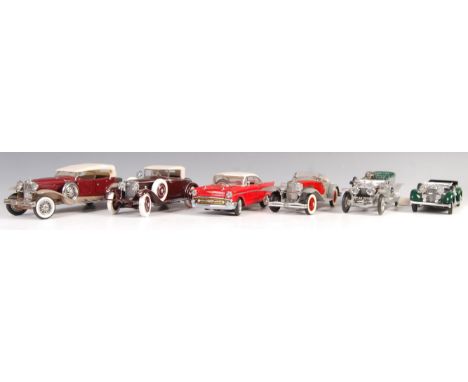 A collection 5x assorted Franklin Mint scale precision diecast model vehicles to include; 1925 Mispano-Suiza Kellner HGB, 193