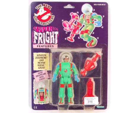 An original vintage 1980's Kenner made ' The Real Ghostbusters ' carded action figure from the ' Super Fright Features ' rang