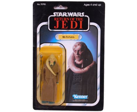 An original vintage Kenner made Star Wars MOC carded action figure ' Bib Fortuna '. 77 back ' Return Of The Jedi ' card back,