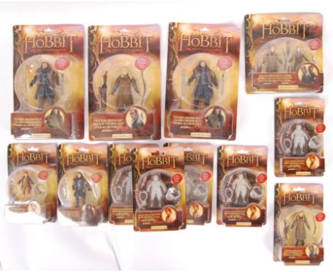 A collection of x12 assorted Vivid made carded action figures from ' The Hobbit - An Unexpected Journey '. Includes larger sc
