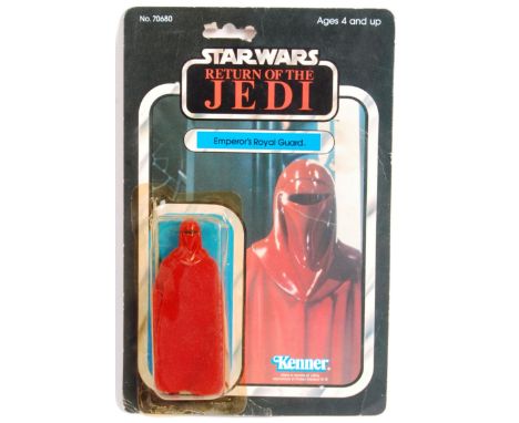 An original vintage Kenner made Star Wars MOC carded action figure ' Emperor's Royal Guard '. 65 back Return Of The Jedi card