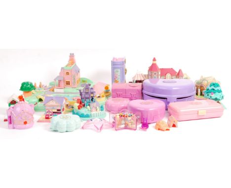 A good collection of original vintage 1990's Blue Bird made Polly Pocket playsets and figures to include Dream World, Heart, 