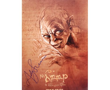 Andy Serkis&nbsp;- English Actor &amp; Director - signed 16x12" colour photograph of Serkis as Gollum from ' The Hobbit '. Si