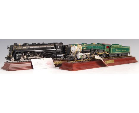 Two Franklin Mint 00 Gauge precision model railway locomotives to include; Crescent Edition 4-6-4 steam engine 1396 in green 