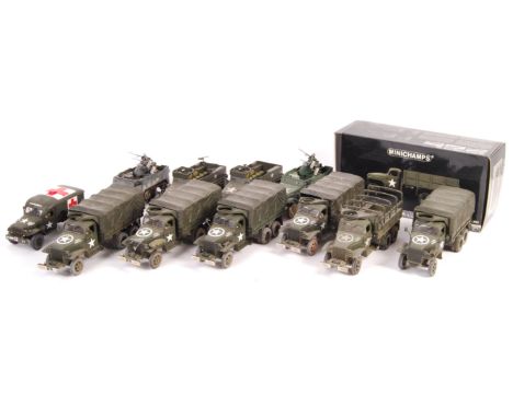 A collection of 11x assorted loose Unimax made Forces Of Valour 1:32 scale US military model vehicles along with a 1:35 scale