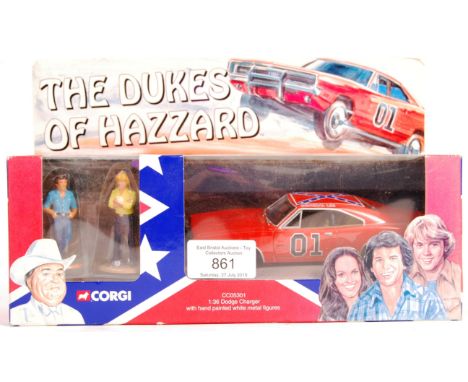 A Corgi boxed 1/36 scale TV related diecast model CC05301 The Dukes Hazzard Dodge Charger with hand painted white metal figur