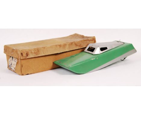 An original vintage 1940's Codeg 5096/54 18 inch 1/12th scale Electric Hydroplane battery operated tinplate model boat. The p
