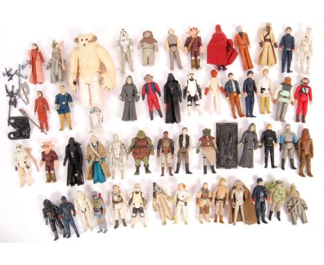 A collection of 50x assorted vintage Kenner / Palitoy made Star Was action figures to include; Boba Fett, Princess Leia, Chew