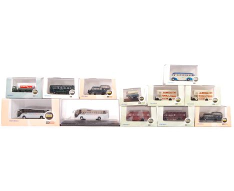 A collection of 12 Oxford Diecast made N Gauge model railway train set scale models comprising&nbsp; VW Campervan, Oxford Hau