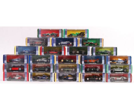 A large collection of 24x assorted Atlas Editions made 1:43 scale precision diecast model Formula 1 / F1 racing cars. Each hi