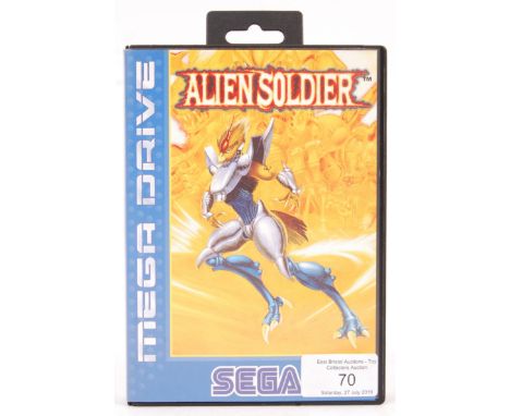 An original vintage rare Sega Mega Drive video computer console game 'Alien Soldier' complete with case and instructions manu