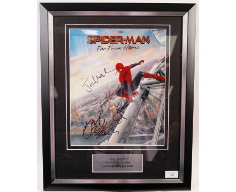 Spider-Man Far From Home - incredible cast signed photograph. Autographs include: Tom Holland, Zendaya, Jacob Batalon &amp; J