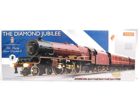 A Hornby 00 Gauge model railway train set R1170 The Diamond Jubilee including Commemorative Makers Plate, LMS Princess Class 