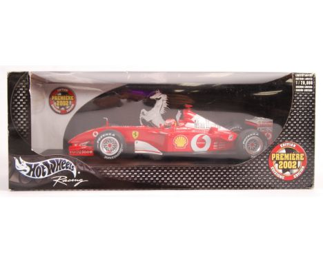 A Mattel made Hot Wheels Racing series 1/18 scale boxed diecast model&nbsp;54643 F1 Formula One Premiere 2002 Edition&nbsp;Mi