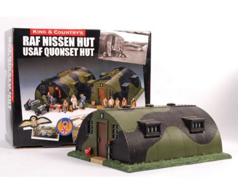 A King &amp; Country made 1:30 scale model Royal Air Force set RAF14 Nissen / Quonset Hut. All boxed and each in displayed co