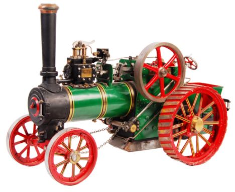 An incredible 1/2 inch scale model of a Burrell agricultural single-cylinder steam traction engine. Well made, with copper bo