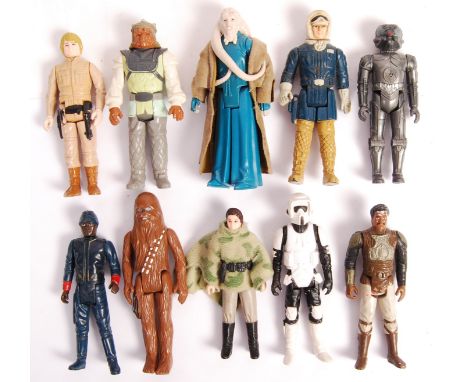 A collection of 10x variation ' No COO ' Kenner / Palitoy Star Wars action figures. All loose, and without weapons, but all w