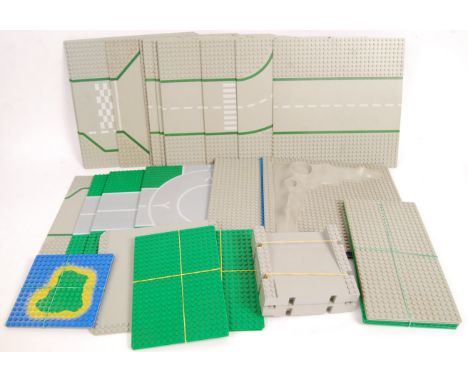A good large collection of x35 original vintage Lego made baseboards / baseplates. To include; Space, Legoland, Pirates, Cast